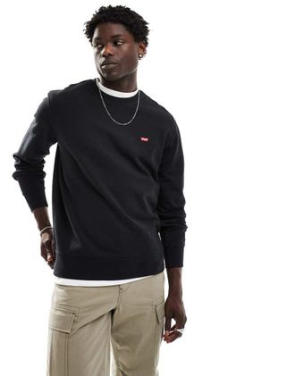 Levi's Original Hallmark - Felpa nera con logo-Nero