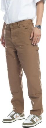 Carhartt Work in Progress Double Knee Pant - Heren - Straight fit broeken - Bruin - W33 L32 - Katoen - Broeken