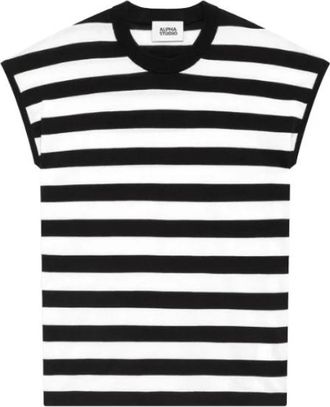 Alpha Studio Knit T-Shirt - Heren - T-shirts - Blauw - M - Tops