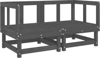 vidaXL Garden Corner Sofas 2 pcs Grey Solid Wood Pine Vidaxl