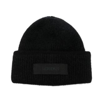 Jacquemus The Gros Grain Beanie - Dames - Hoeden - Zwart - ONE Size - Wol - Accessoires