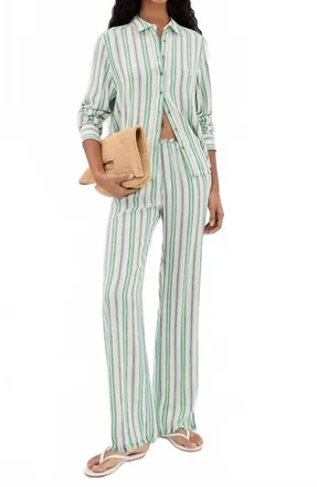 Xirena Joseph Pants In Blue Moss Stripe