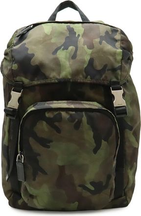 Prada Camouflage Green Multi-Color Nylon Backpack (Pre-Owned)
