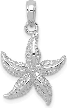 Diamond2Deal 10k White Gold Starfish Pendant