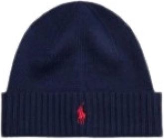 Polo Ralph Lauren Gebreide wollen muts met logo - Heren - Hoeden - Blauw - ONE Size - Wol - Accessoires