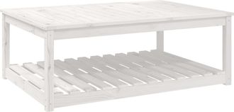 vidaXL Mesa De Jard&iacute;n Madera Maciza Pino Blanco 121x82,5x45 Cm Vidaxl