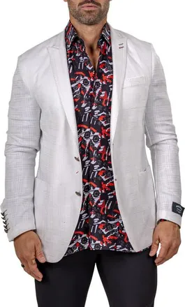 Maceoo Unconstructed Marthy015 White Glen Check Peak Lapel Blazer at Nordstrom, Size 4