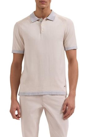 Bugatchi Cotton Blend Polo Sweater in Almond at Nordstrom, Size Xxx-Large