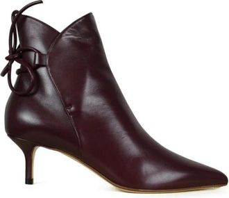 Francesco Russo Leren Laarzen - Dames - Laarzen met Hak - Rood - 36 EU - Leer - Schoenen