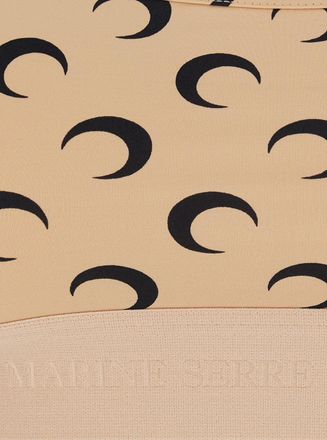 Marine Serre Womens Sports Bra Moon Print Beige Polyamide Tops Top
