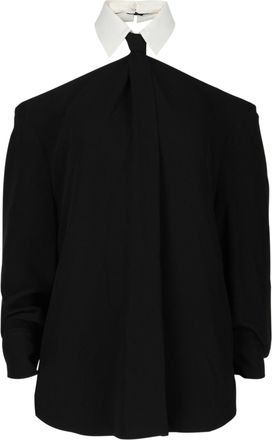 Valentino Crepe Couture Blouse With Necktie Detail