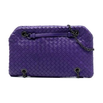 Bottega Veneta Pre-owned Chain Leather Handbag - Dames - Pre-owned - Paars - Maat: ONE Size Leer