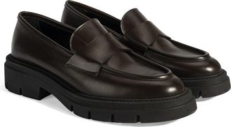 Desa Woman Leather Slip-Ons - Block Heel, Faux Leather Lining, Breathable, Water-Resistant | Brown - 38