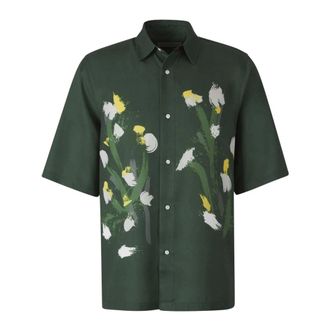 Officine G&eacute;n&eacute;rale Floral Motif Shirt - male - Officine G&eacute;n&eacute;rale - Short Sleeve Shirts - Green - M - Shirts