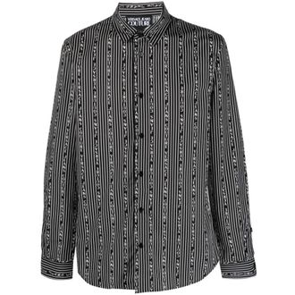 Versace Jeans Couture Casual Shirts, male, Black, XL, S print shirts