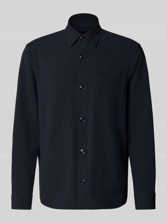 Joop Modern Fit Overshirt mit Brusttasche Modell Kalan in Marine, Gr&ouml;&szlig;e XXL