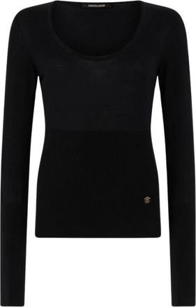 Roberto Cavalli Katoenen Trui - Dames - Ronde hals truien - Zwart - XS - Katoen - Truien & Vesten