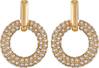 Vince Camuto Pavè Hoop Drop Earrings in Gold Tone at Nordstrom Rack