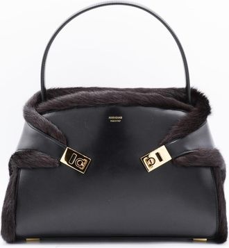 Ferragamo Black Leather Hug S Shoulder Bag