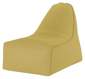 Sitting Point Puf en fieltro mostaza con asa aspecto de piel 100x70x80