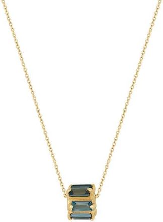 Bony Levy 14K Gold Topaz Necklace in 14K Yellow Gold Blue Topaz at Nordstrom, Size 18