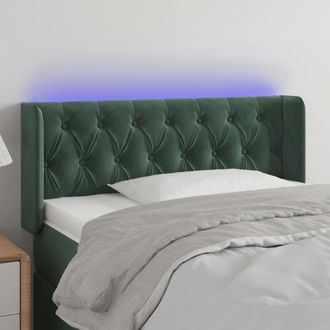 vidaXL Cabecero Con Led De Terciopelo Verde Oscuro 93x16x78/88 Cm Vidaxl