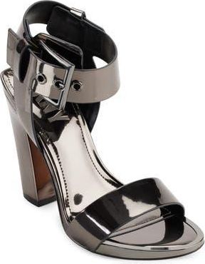 DKNY Terah Block Heel Ankle Strap Sandal in Dk Gunmeta at Nordstrom Rack, Size 7.5