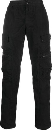 C.P. Company logo-patch cargo pants - men - Cotton - 54 - Black