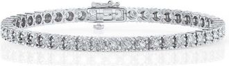 Grown Brilliance 3 Cttw Round Lab Grown Diamond Tennis Bracelet in Sterling Silver, G Color SI Clarity