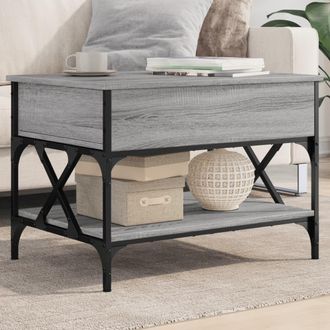 vidaXL Vidaxl - Mesa De Centro Madera Ingenier&iacute;a Metal Gris Sonoma 70x50x50 Cm