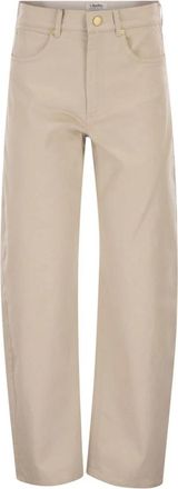 Max Mara 5-Pocket Broek - Dames - Regular Fit Jeans - Beige - 2XS - Katoen - Jeans