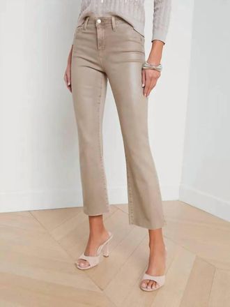 L'agence Kendra High Rise Cropped Flare Jean In Rye Coated