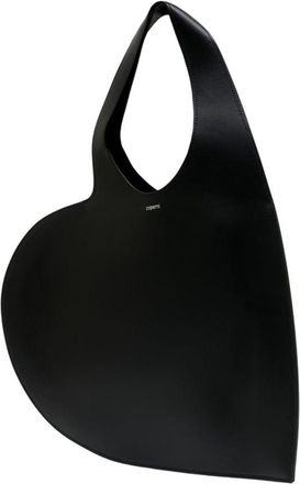 Coperni Womens Heart-Shaped Leather Shoulder Bag Black Calfskin