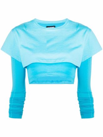 Jacquemus Le Double T-shirt gelaagde top - Blauw