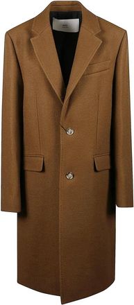 Ami Lange Jas - Heren - Mantel - Bruin - XL - Wol - Jassen
