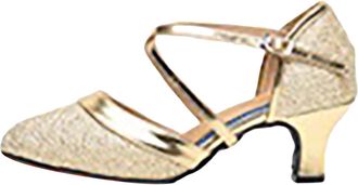 Generic Jazz Dance Shoes Size 3 Long Slipper Socks for Women Solid Color Casual Toe Flat Soft Slipper Socks for Women Indoor Ballet Slippers (Gold, 6.5)