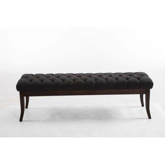 Clp Taburete Recibidor Ramses En Tela & Madera Oscura Gris Oscuro 150 Cm