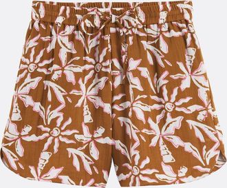 La Redoute Collections Korte broek met elastische tailleband, bloemenprint