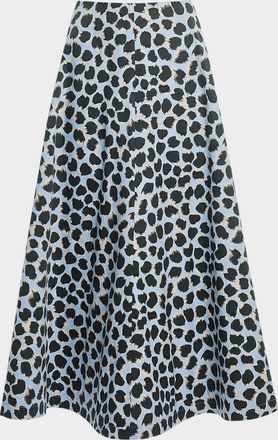 Altuzarra Varda Animal-Print Midi Skirt