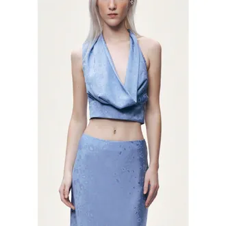 Nocturne Accessory-Detail Off-Shoulder Bustier Top in Blue at Nordstrom, Size X-Small