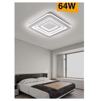 Trade Shop Trade Shop Traesio - Trade Shop - Plafoniera C46 Effetto Quadrati Moderna Led 64w Lampada Soffitto Luce 3000k-6500k