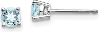 Diamond2Deal 14k White Gold Aquamarine Earrings
