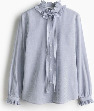 H&M Bluse mit Volants - Blue