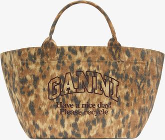 Ganni Burro Tote XXL in Ikat Animal