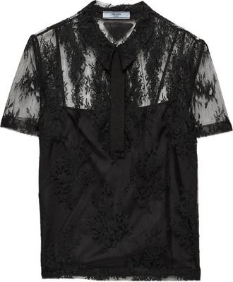 Prada Polo in pizzo - Nero