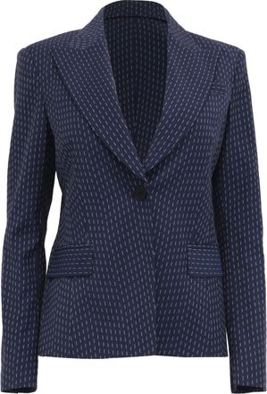 Altuzarra Patterned Single-Breasted Blazer in Navy Blue Viscose