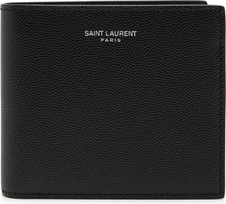 Saint Laurent East/west Pebbled Leather Wallet - Black - One Size