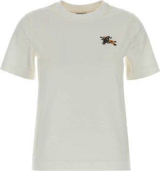 Burberry White Logo Crew Neck T-Shirt
