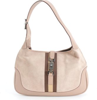 Gucci Jackie Beige Pink Leather Handbag Shoulder Bag Tote Bag (Pre-Owned)
