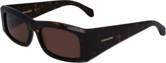 Ferragamo Salvatore Ferragamo Brown Rectangular Mens Sunglasses SF2012S 242 57
